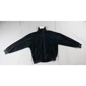 Vintage Christian Dior Monsieur Men Medium Track Jacket Black Multicolor Velour